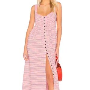Mara Hoffman Swim Orla Dress red white Cabana Stripe size medium midi length